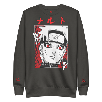 Premium Sweatshirt with Embroidery RED-LOGO | STAYLACRA Anime Collection 1