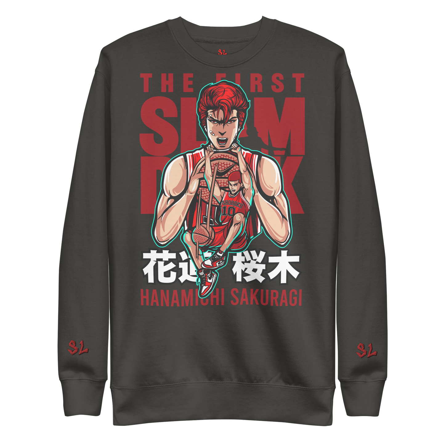 Premium Sweatshirt with Embroidery RED-LOGO | STAYLACRA Anime Collection 1