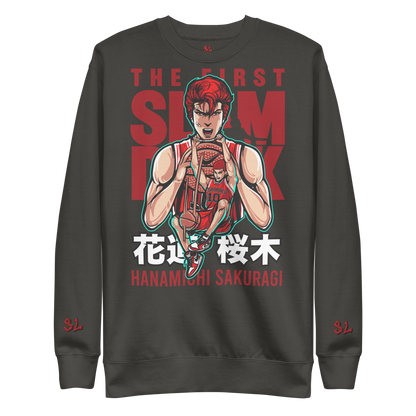 Premium Sweatshirt with Embroidery RED-LOGO | STAYLACRA Anime Collection 1