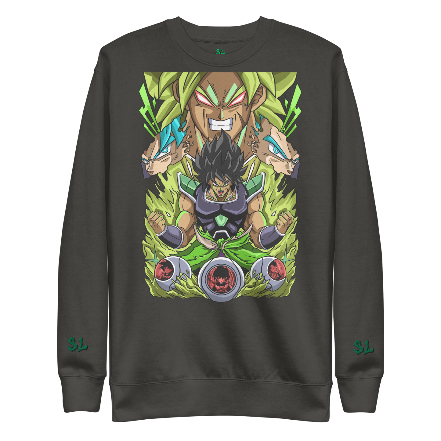 Premium Sweatshirt with Embroidery GREEN-LOGO | STAYLACRA Anime Collection 1