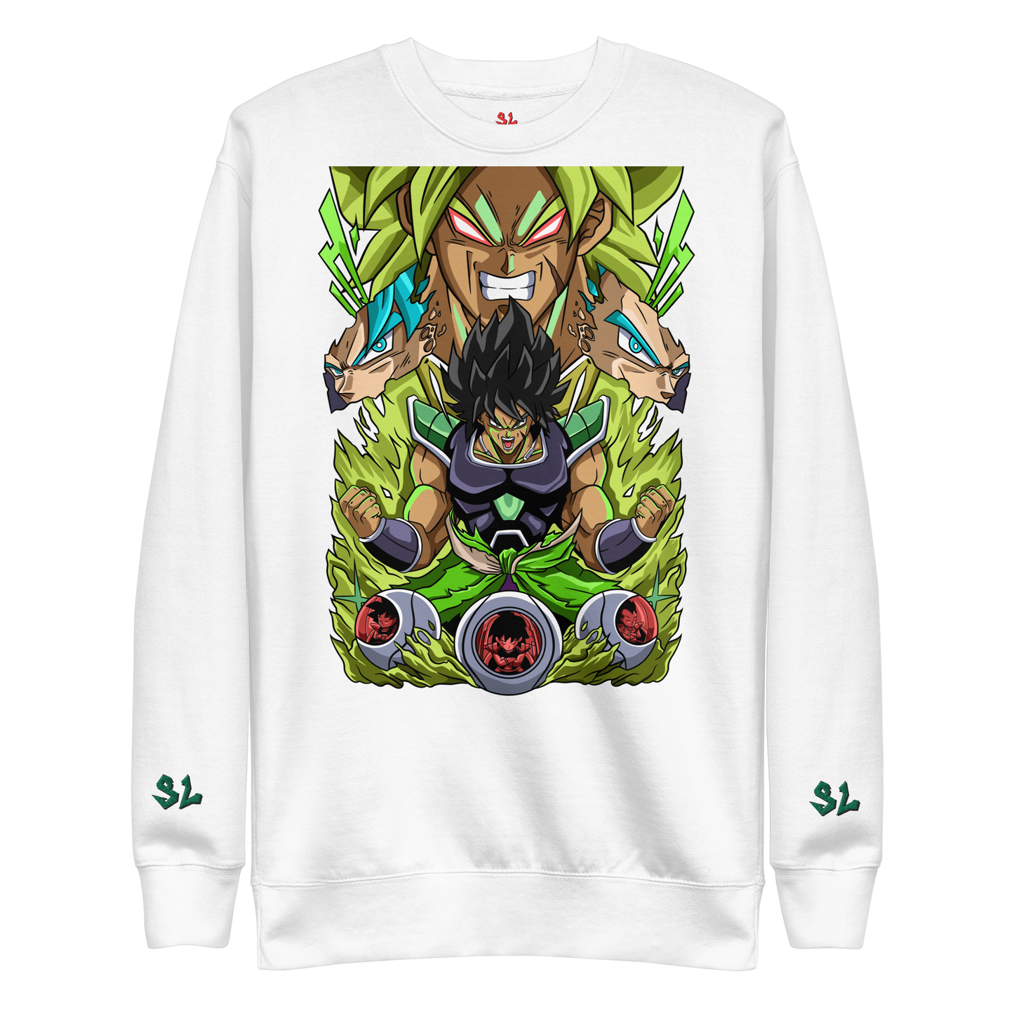 Premium Sweatshirt with Embroidery GREEN-LOGO | STAYLACRA Anime Collection 1